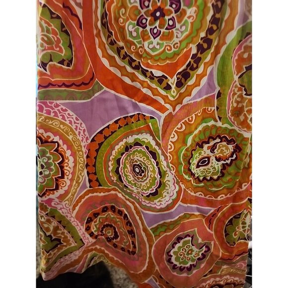 VTG 60s Vintage Halter Sundress Tropical Floral Smocked Built-In Bra Sz 16 Cr60 - Picture 3 of 6